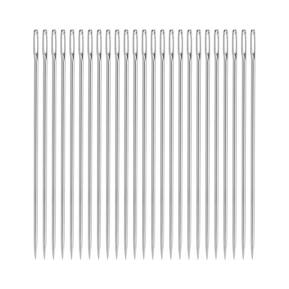 Uxcell 25 pack Hand Sewing Needles, 1.97 inch Length Large Eye Stitching Needles Metal Sewing Needle Easy to Thread