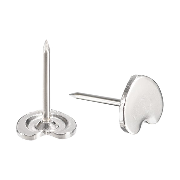 Uxcell 25Pack Heart Shape Push Pins Decorative Thumbtacks for Cork Board, Silver