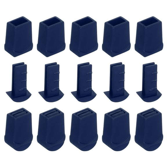 Uxcell 25Pack Plastic Flat Bell End Stoppers, Cord Ends Lock with Lid for Clothes Backpack Drawstring, Navy Blue