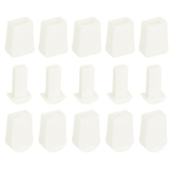 Uxcell 25Pack Plastic Flat Bell End Stoppers, Cord Ends Lock with Lid for Clothes Backpack Drawstring, White