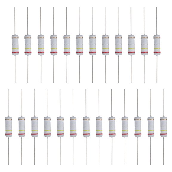 Uxcell 25Pcs 0.24 Ohm Resistor,  3 Watts 5% Tolerance Metal Oxide Film Resistor Axial Flame Proof for DIY Electronic Projects Circuits Experiments