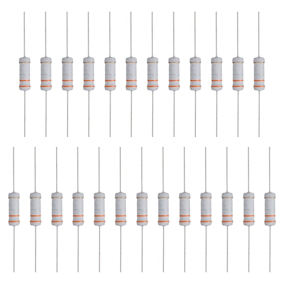 Uxcell 25Pcs 0.33 Ohm Resistor, 3 Watts 5% Tolerance Metal Oxide Film Resistor Axial Flame Proof for DIY Electronic Projects Circuits Experiments
