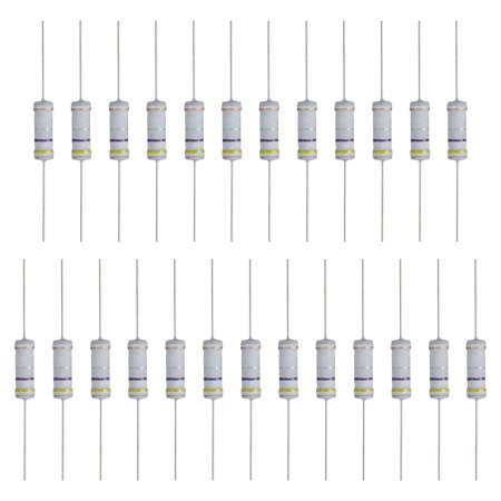 Uxcell 25Pcs 0.47 Ohm Resistor, 3 Watts 5% Tolerance Metal Oxide Film Resistor Axial Flame Proof for DIY Electronic Projects Circuits Experiments