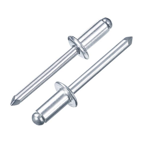 Uxcell 25Pcs 1/4"x1/2" Aluminum Blind Rivets, Dome Head Long Split Rivets, Silver