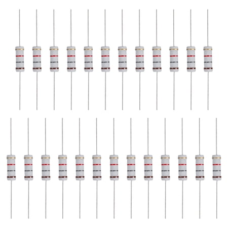 Uxcell 25Pcs 1.8K Ohm Resistor, 3 Watts 5% Tolerance Metal Oxide Film Resistor Axial Flame Proof for DIY Electronic Projects Circuits Experiments