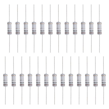 Uxcell 25Pcs 1 Ohm Resistor, 3 Watts 5% Tolerance Metal Oxide Film Resistor Axial Flame Proof for DIY Electronic Projects Circuits Experiments