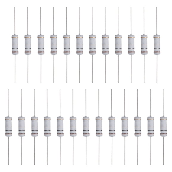 Uxcell 25Pcs 1 Ohm Resistor, 3 Watts 5% Tolerance Metal Oxide Film Resistor Axial Flame Proof for DIY Electronic Projects Circuits Experiments