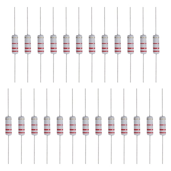 Uxcell 25Pcs 2.2K Ohm Resistor, 3 Watts 5% Tolerance Metal Oxide Film Resistor Axial Flame Proof for DIY Electronic Projects Circuits Experiments