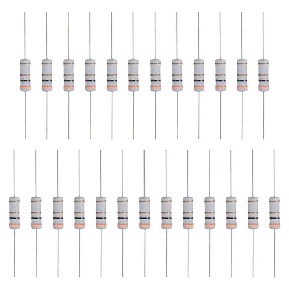 Uxcell 25Pcs 3 Ohm Resistor, 3 Watts 5% Tolerance Metal Oxide Film Resistor Axial Flame Proof for DIY Electronic Projects Circuits Experiments