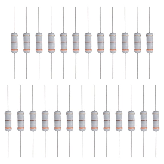 Uxcell 25Pcs 390 Ohm Resistor,  3 Watts 5% Tolerance Metal Oxide Film Resistor Axial Flame Proof for DIY Electronic Projects Circuits Experiments