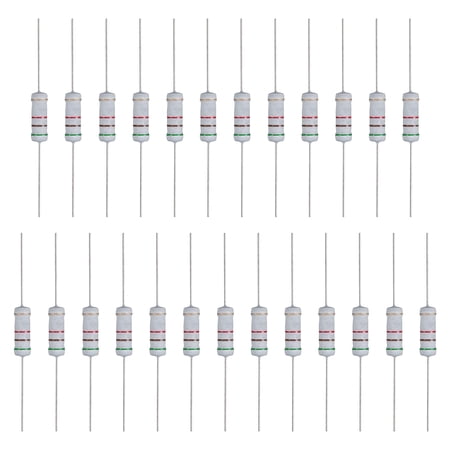 Uxcell 25Pcs 5.1K Ohm Resistor, 3 Watts 5% Tolerance Metal Oxide Film Resistor Axial Flame Proof for DIY Electronic Projects Circuits Experiments