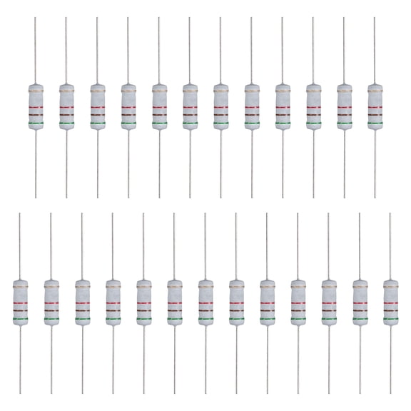 Uxcell 25Pcs 5.1K Ohm Resistor,  3 Watts 5% Tolerance Metal Oxide Film Resistor Axial Flame Proof for DIY Electronic Projects Circuits Experiments