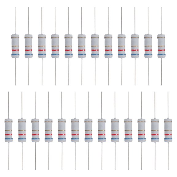 Uxcell 25Pcs 6.2 Ohm Resistor,  3 Watts 5% Tolerance Metal Oxide Film Resistor Axial Flame Proof for DIY Electronic Projects Circuits Experiments