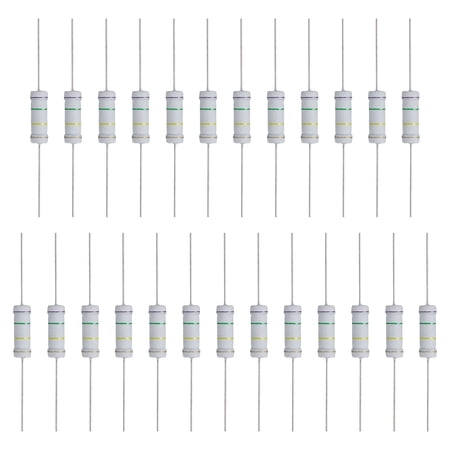 Uxcell 25Pcs 750K Ohm Resistor, 3 Watts 5% Tolerance Metal Oxide Film Resistor Axial Flame Proof for DIY Electronic Projects Circuits Experiments
