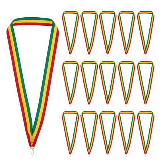 Uxcell 25Pcs Award Neck Ribbons with Snap Clip Medal Lanyards Red/Yellow/Green