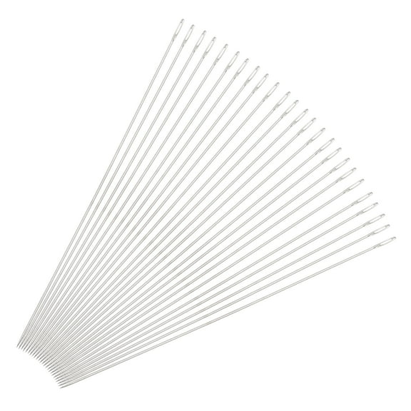 Uxcell 25Pcs Beading Needles Fine Thin Long Straight Sewing Embroidery Thread Stainless Steel 3.15 inch