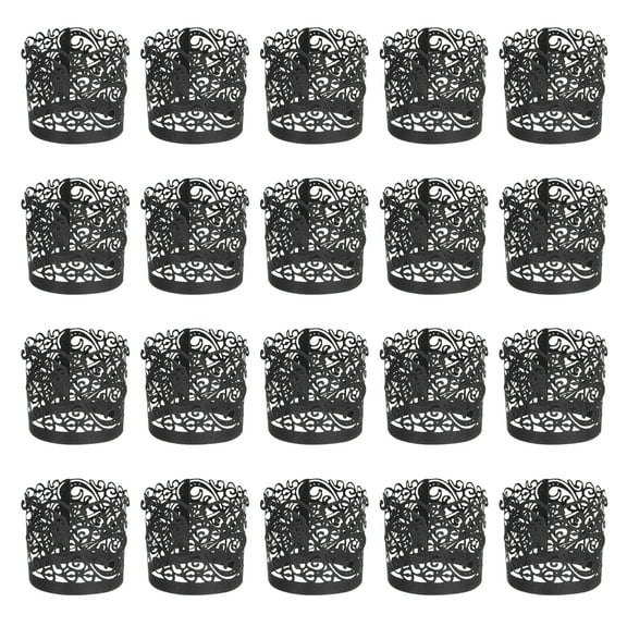 Uxcell 25Pcs Candle Wraps Decorate Tea Light Wrap for Party Decoration, Black