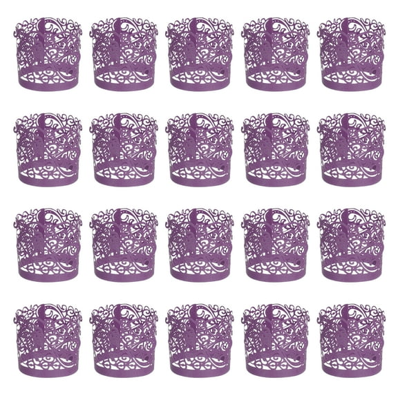 Uxcell 25Pcs Candle Wraps Decorate Tea Light Wrap for Party Decoration, Dark Purple
