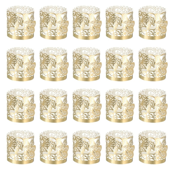 Uxcell 25Pcs Candle Wraps Decorate Tea Light Wrap for Party Decoration, Reflective Gold