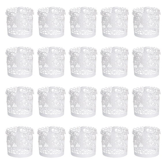Uxcell 25Pcs Candle Wraps Decorate Tea Light Wrap for Party Decoration, White