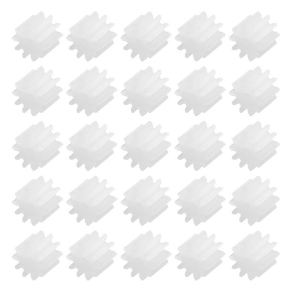 Uxcell 25Pcs Plastic Gears 10 Teeth Plastic Shaft Gears Model 102AA Reduction Gear for RC DIY Robot,White Module 0.5