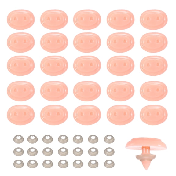Uxcell 25Pcs Plastic Pink Pig Nose Mini Safety Pig Noses for Stuffed Animal Snout Doll Accessories Doll Making Supplies Puppet Repair DIY Craft Kit