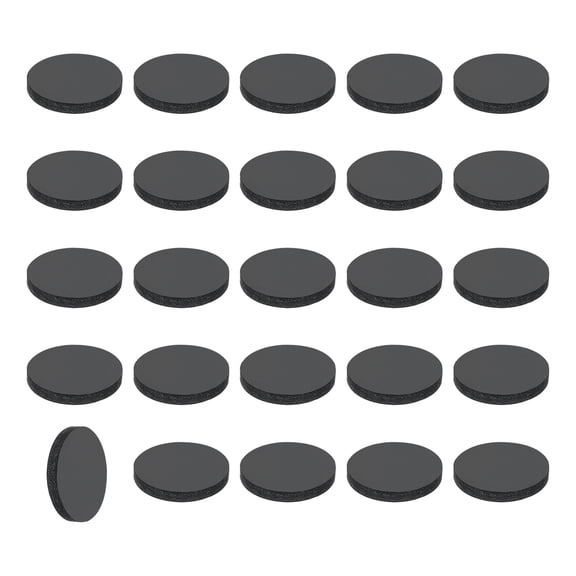 Uxcell 25Pcs Rubber Solid Discs Washers, 12mm OD x 1.5mm Thick Anti Slip Bumper Pads Non-Adhesive Rubber Spacers Flat Round Gasket Pad for Furniture Appliances DIY Craft, Black