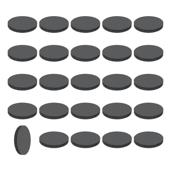 Uxcell 25Pcs Rubber Solid Discs Washers, 15mm OD x 1.5mm Thick Anti Slip Bumper Pads Non-Adhesive Rubber Spacers Flat Round Gasket Pad for Furniture Appliances DIY Craft, Black