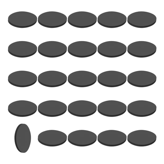 Uxcell 25Pcs Rubber Solid Discs Washers, 18mm OD x 1.5mm Thick Anti Slip Bumper Pads Non-Adhesive Rubber Spacers Flat Round Gasket Pad for Furniture Appliances DIY Craft, Black