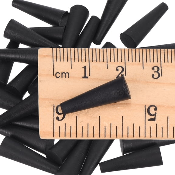 Uxcell 25Pcs Silicone Rubber Plugs, 1/8" x 1/4" (3mm x 6.5mm) High Temp Resistant Solid Silicone Tapered Stoppers Plugs Reusable for Powder Coating Painting Sealing Holes, Black
