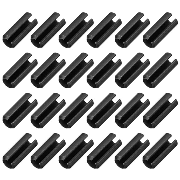 Uxcell 25Pcs Slotted Split Roll Pins 1/2 Inch(12mm) Dia. 1-1/5 Inch(30mm) Length 65Mn Steel Spring Tension Expansion Dowels for Secure Fastening, Black