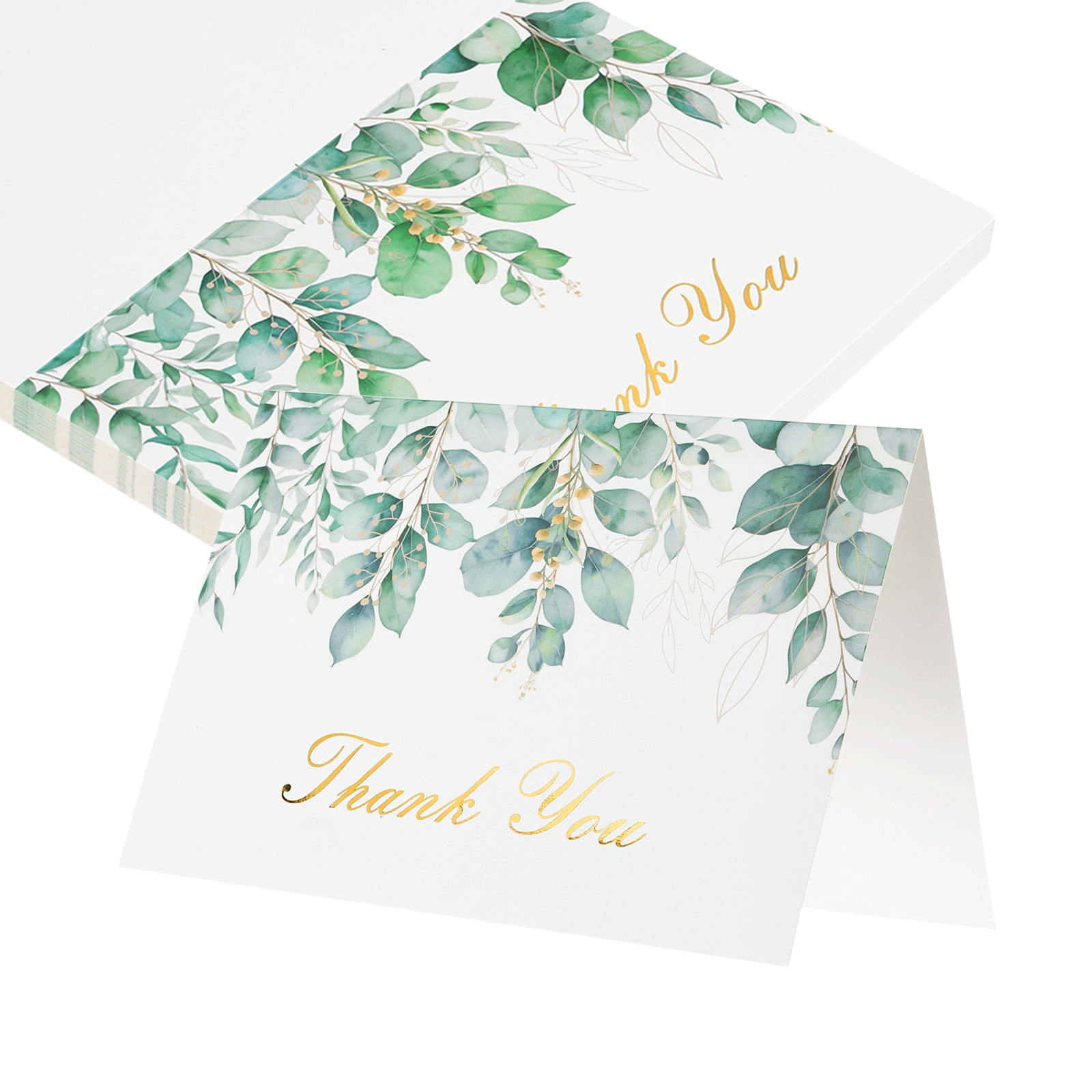 Uxcell 25Pcs Thank You Cards, 5.9"x7.9" Floral Folded Blank Cardstock ...