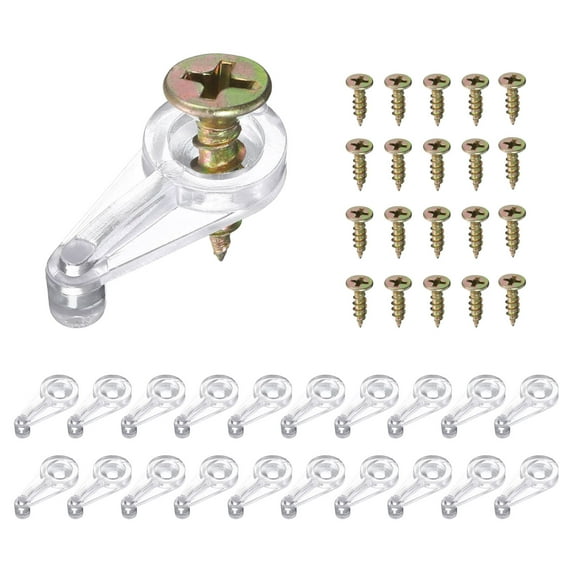 Uxcell 25Set 25mm Plastic Glass Retainer Clips Set for 4mm Thick Glass, Transparent