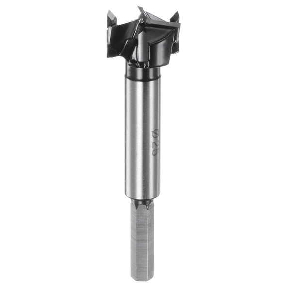 Uxcell 25mm (1") Carbide 3 Flutes 4 Spurs Wood Hole Hinge Boring Forstner Drill Bit