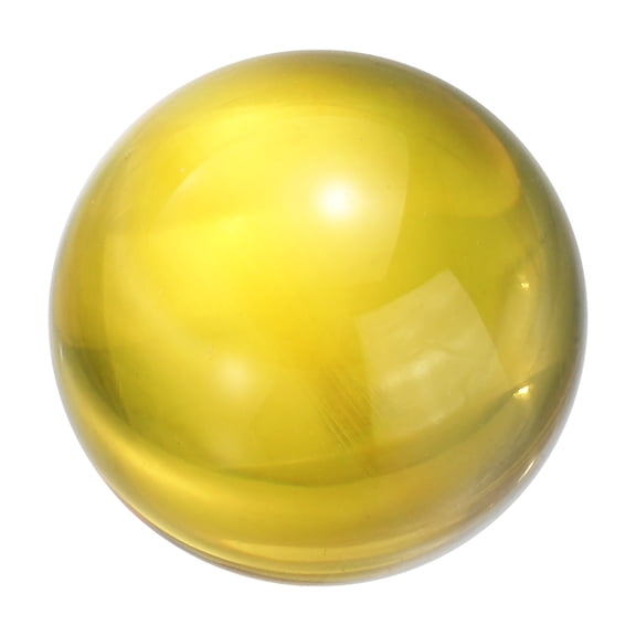 Uxcell 25mm/1" Crystal Sphere Ball Glass Solid Decorative Sphere Crystal Ball Prop Ornament for Feng Shui Divination Tabletop Fountain Decoration, Gold Yellow