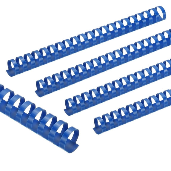 Uxcell 25mm (1") Plastic Binding Combs, 10 Pcs 21 Rings Comb Binding Spines 225 Sheet Capacity Letter Size for Binding Paper Sheets, Blue