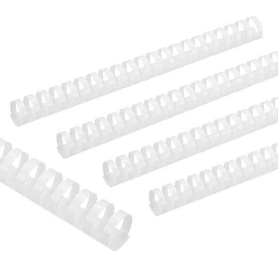 Uxcell 25mm (1") Plastic Binding Combs, 10 Pcs 21 Rings Comb Binding Spines 225 Sheet Capacity Letter Size for Binding Paper Sheets, White