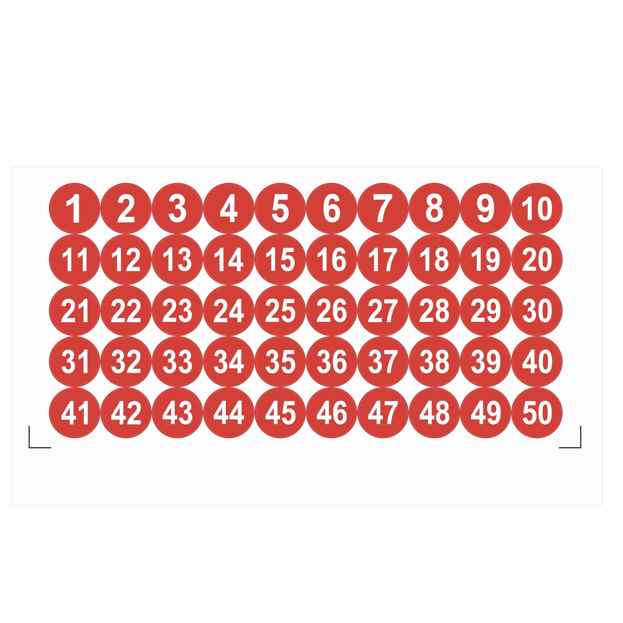 Uxcell 25mm Dia PVC Round Number Stickers Number 1-50 Blue