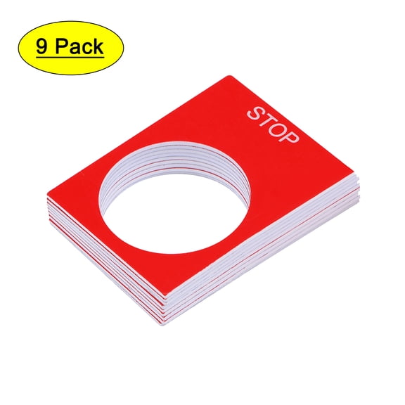 Uxcell 25mm Dia. Plastic Push Button Switch Indicator Notice Board ( STOP) Red 10 Pack