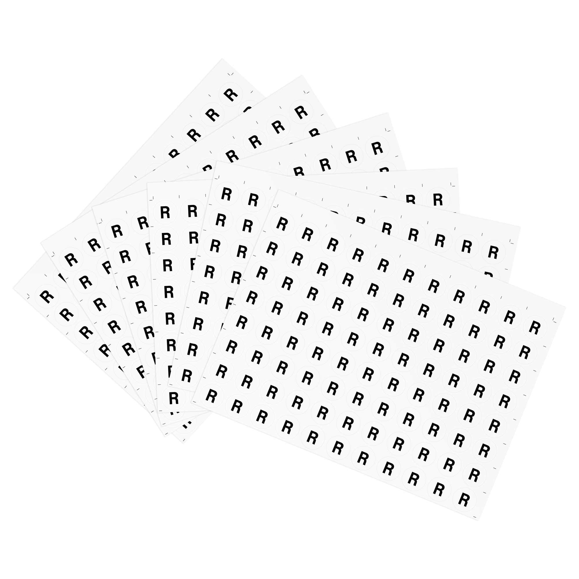 Uxcell 25mm Dia Round Letter Stickers PVC Label Letter R, White 500 ...