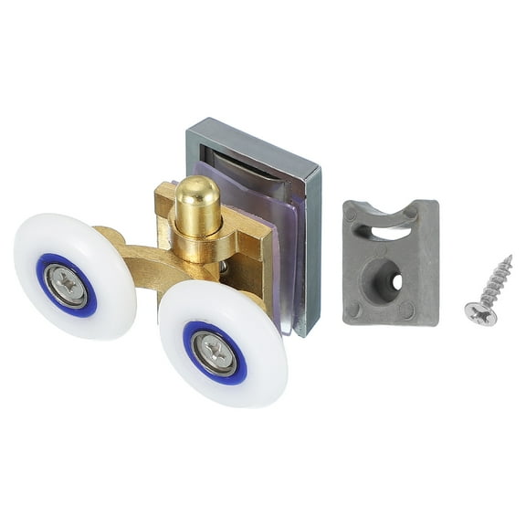 25mm Shower Door Rollers, Sliding Shower Doors Wheels Bottom Wheels with Block & Screws for 6mm Copper