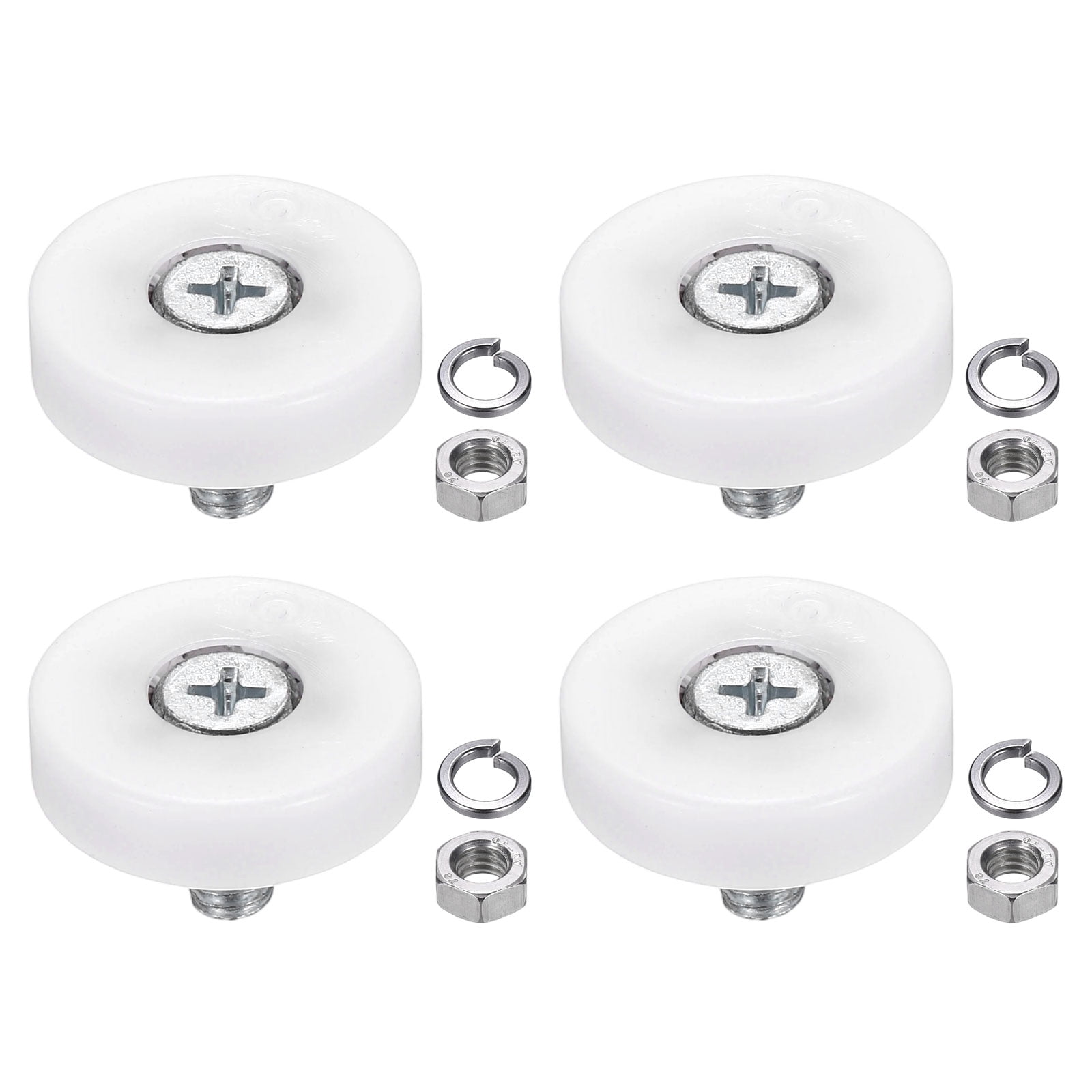 Uxcell 25mm Drawer Rollers, Nylon Positioning Pulleys with Spring ...