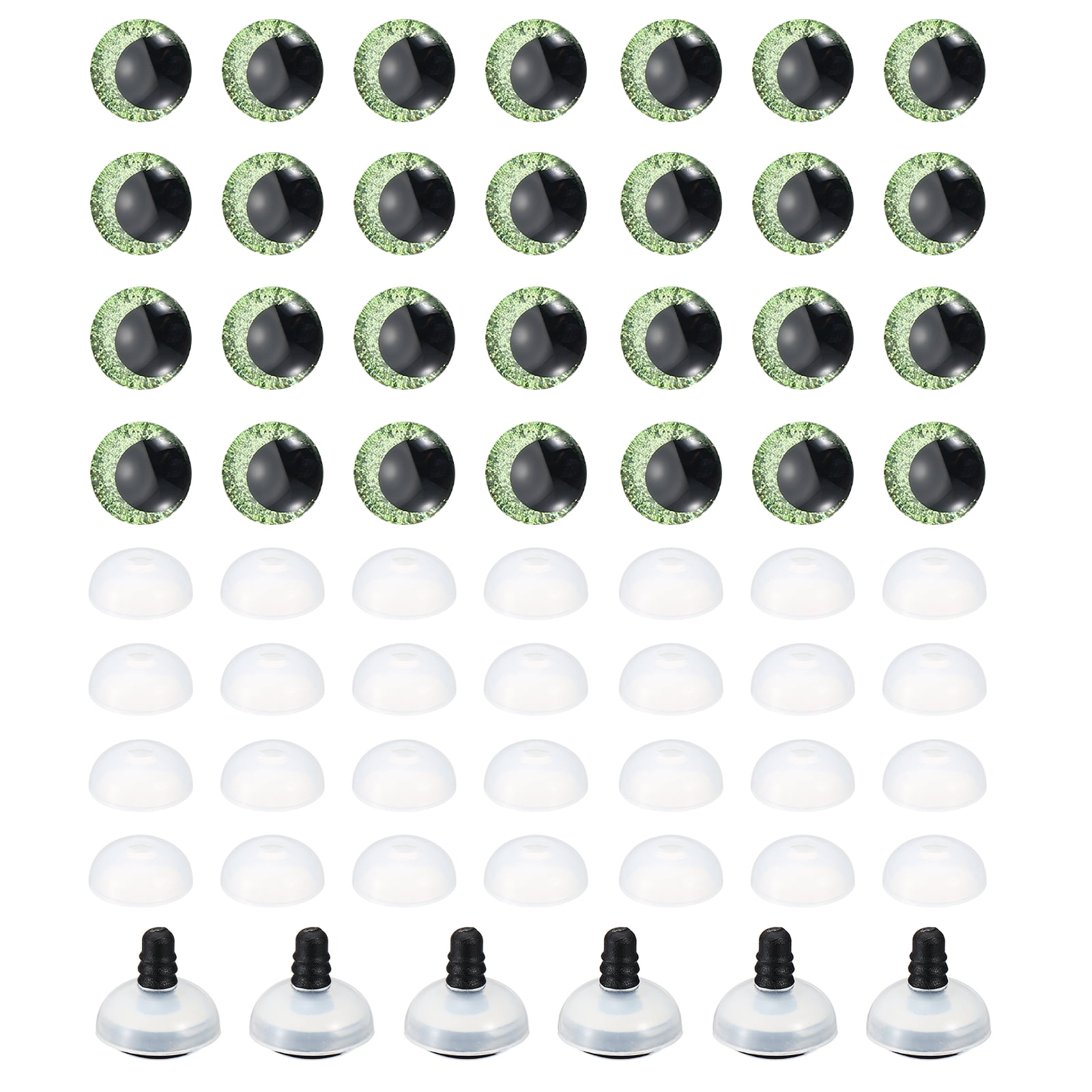 Uxcell 25mm Flash Safety Eyes, 34 Set Plastic Glitter Safety Eyes with Washers Soft Buttons Realistic Colorful Crocheting for Decor Crochet Accessories Dolls Craft, Grass Green