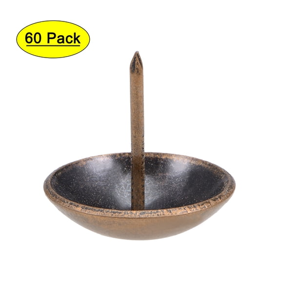 Uxcell 25mm Head Dia Round Thumb Push Pins Copper Tone Upholstery Nails Tack 60 Pack