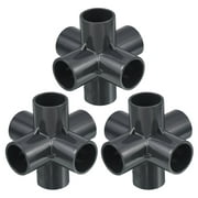 Uxcell 25mm ID UPVC Elbow Fitting 6 Way PVC Pipe Fittings Connector Furniture Pipe Joint 3 Pack
