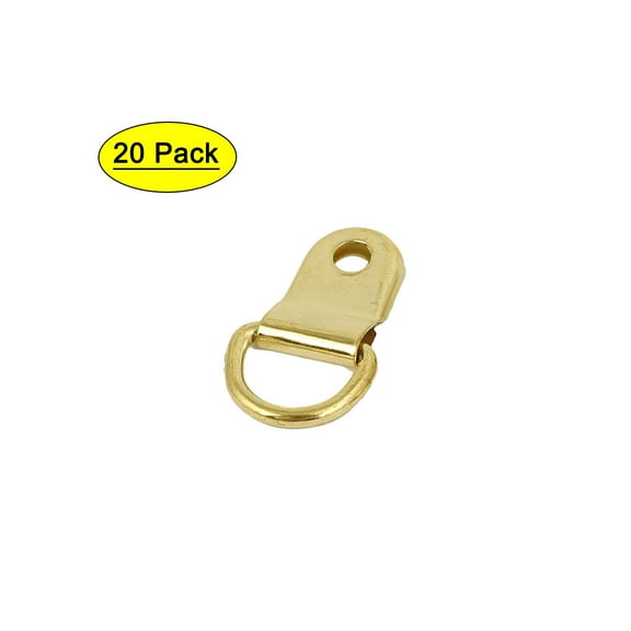 Uxcell 25mm Length D-Ring Picture Photo Frame Strap Hangers Hooks 20PCS w Screws