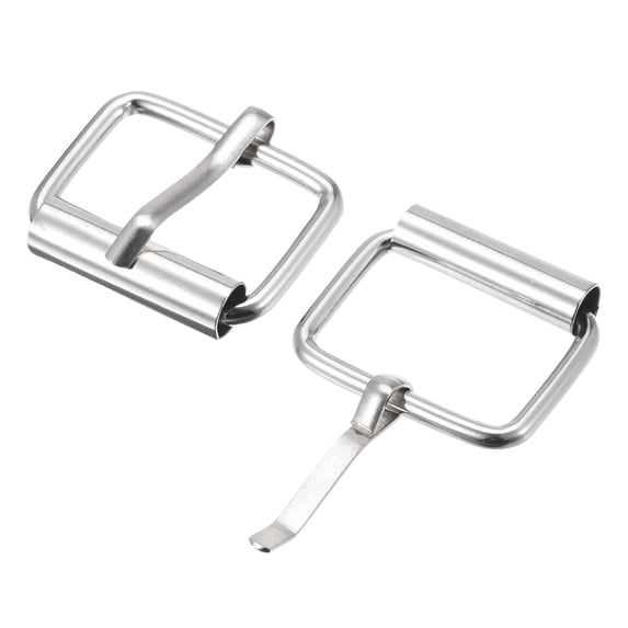 Uxcell 25mm Metal Roller Buckles Iron Electroplated Silver Tone 12 Pack