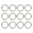 thumbnail image 1 of Uxcell 25mm Metal Spring O Rings Spring Gate O Rings Zinc Alloy  Snap Clip Trigger Silver Tone 12 Pcs, 1 of 6