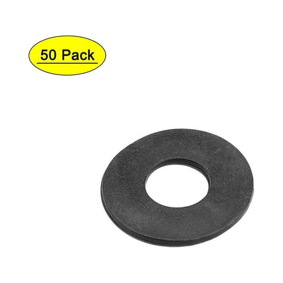 Uxcell 25mm O.D. 2mm Thick Nylon Flat Washers for 10mm ID Screw Bolt, 50 Count