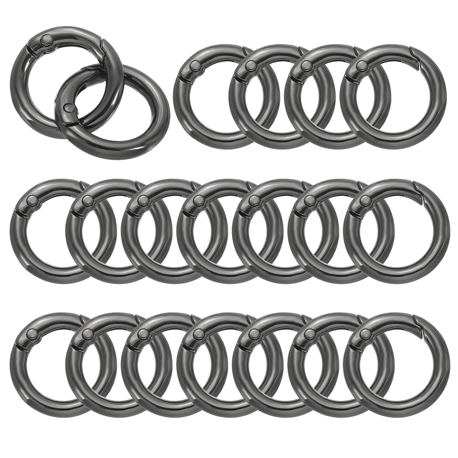 Spring Snap Key Ring Uxcell 25mm OD Spring O Rings Round Clasp Clip Trigger Snap Spring ...